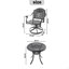 L'ensemble de salle à manger en fonte d'aluminium toutes saisons comprend des chaises pivotantes et une table avec un cadre noir-801469664