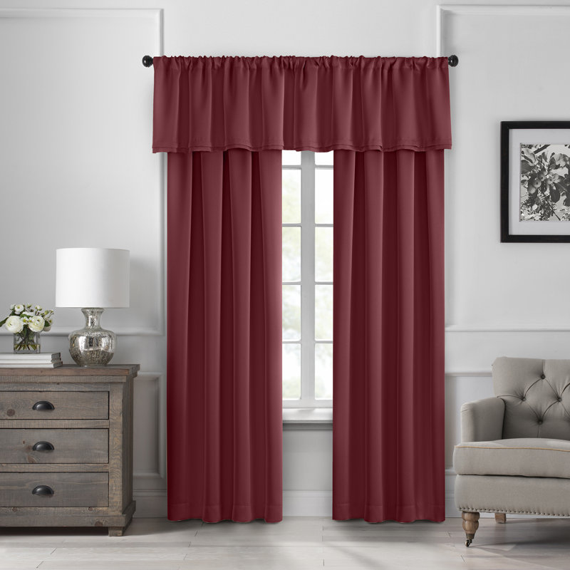Conan Blackout Single Curtain Panel, Red, 52"W x 95"L