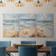 Série Sea and Shore CXIV - Ensemble de 3 toiles tendues avec châssis - Prêt à être accroché-742021304
