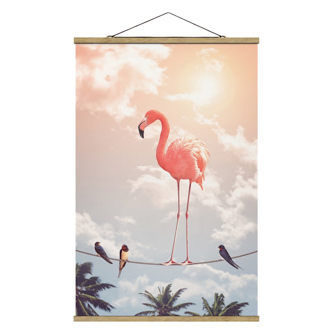 Stoffbild Sky mit Flamingo von Jonas Loose