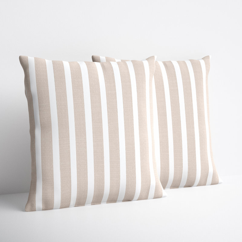 Cinder Striped Sunbrella® Indoor/Outdoor Throw Pillow, 24" x 24"