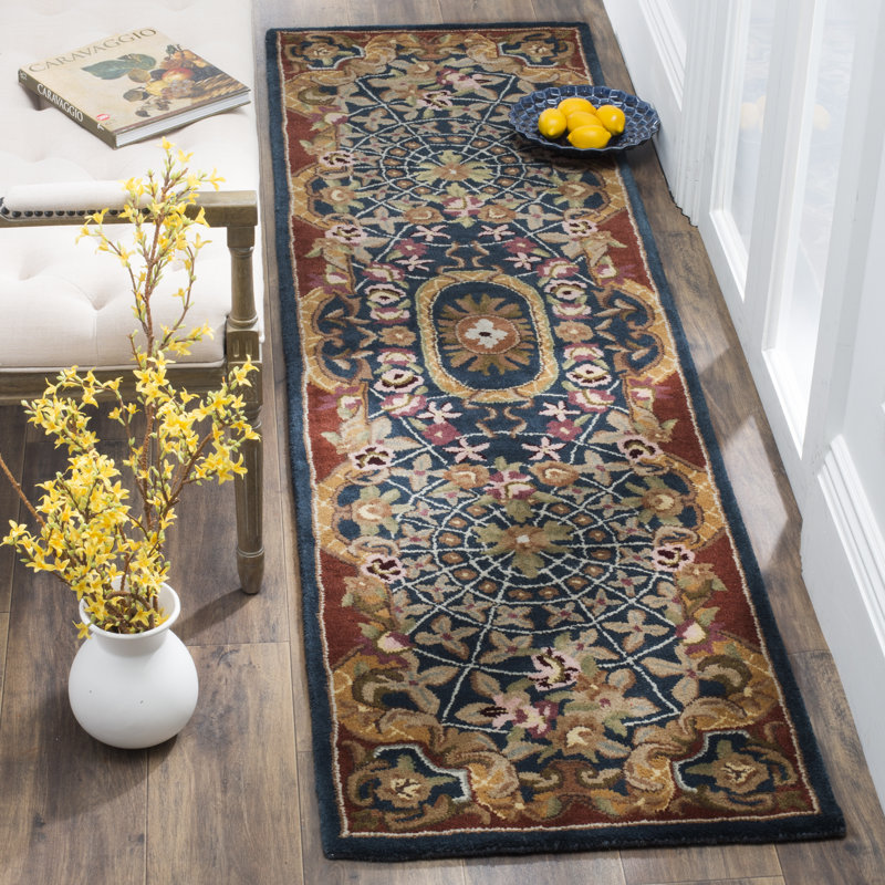 Tapis oriental en laine touffeté à la main Alva, Tapis de couloir 2 pi 3 po x 10 pi