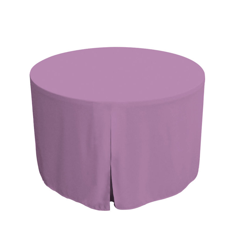Lilac Round Fitted Polyester Table Cover for 30-inch Tables