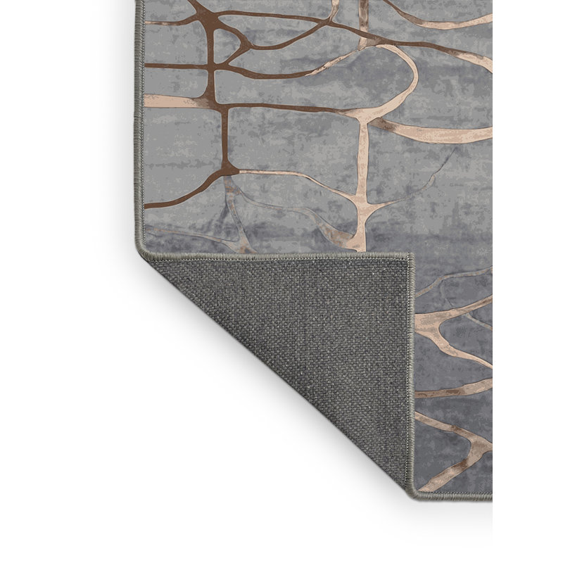 Tapis gris soyeux et moelleux, Tapis de couloir 2 pi x 5 pi