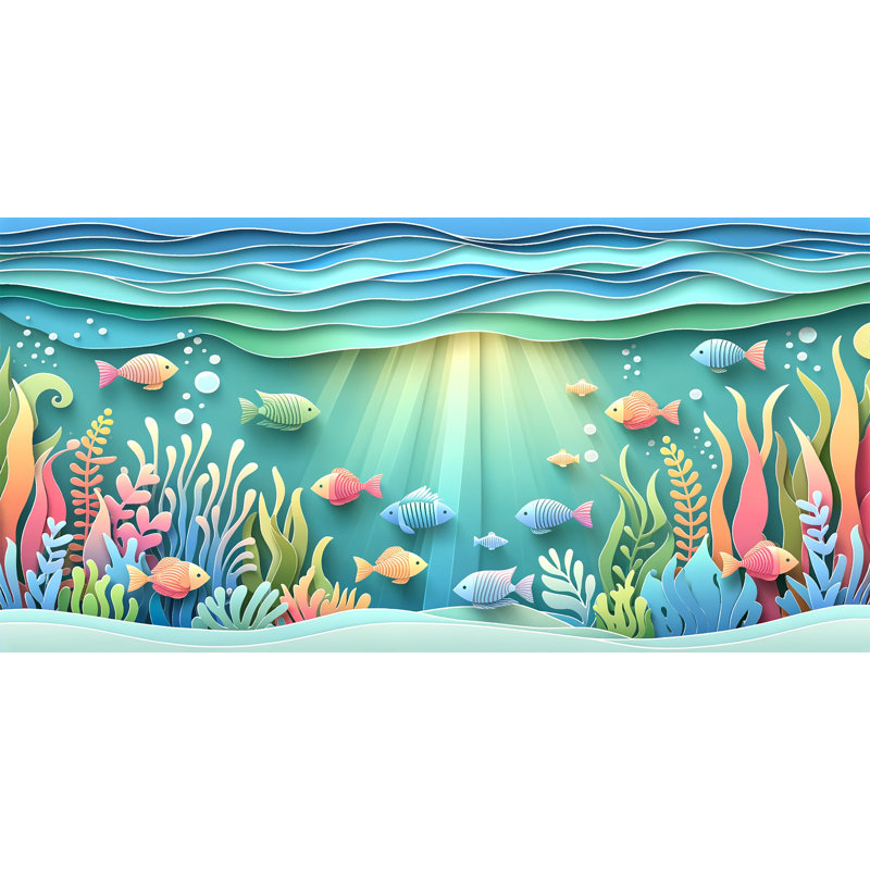 Sunbeam Aquarium - reproduction sur toile tendue, H 24 po x l 48 po x P 1,5 po