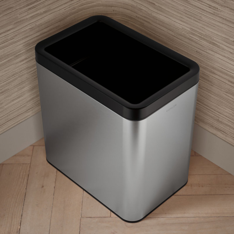 25-Liter Open-Top Trash Can,  Stainless
