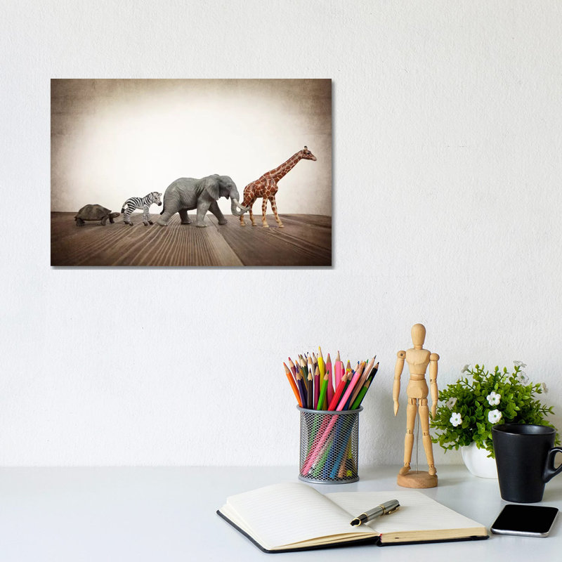 Safari Line I - Print on Canvas, Wrapped Canvas, 20.32 cm H x 30.48 cm W