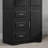 Suitable For Bathrooms And Offices: Black Tall And Wide Storage Cabinet With Three Drawers For Orderly Storage-1725637307