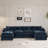 Modern Chenille Loveseat Sofa Couch With Ottoman-1360277066-1360277067