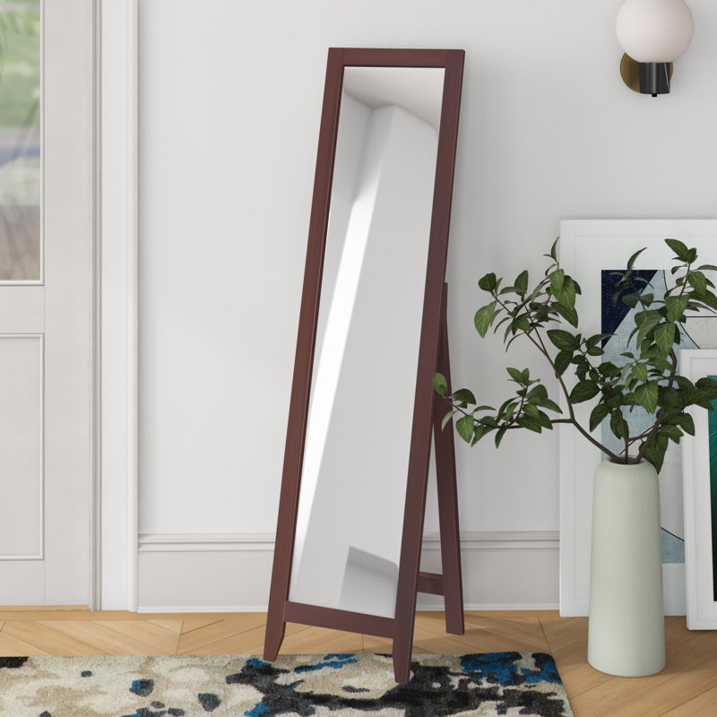 Bertsche Wood Flat Floor Mirror, Walnut