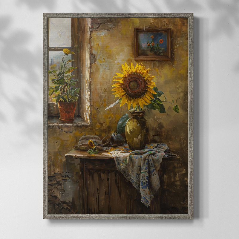 Impression encadrée FLORAL Series DVI - bois massif, H 30 po x l 24 po