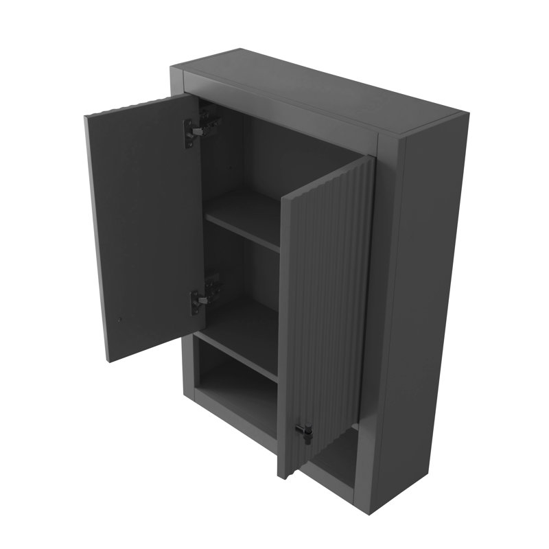 Tablettes murales de salle de bain, Gris cachemire, Noir mat