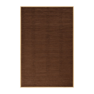 Tapis brun uni lavable à la machine