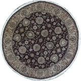 Wool Oriental Area Rug in Aubergine/Beige