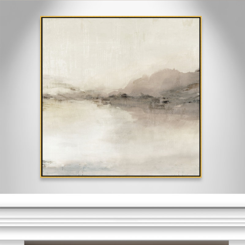 «Blush Horizon II» par Isabelle Z, L 46,5 po x H 46,5 po, Toile avec cadre, Gold Floater