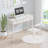 Modern Cream White Vanity Desk With 3 Drawers - Multi-Purpose Makeup Table And Writing Desk For Bedroom