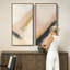 Minimal neutre abstrait lignes pour l'entrée - ensemble de 2, reproduction d'art encadrée sur toile 60 po x 20 po x 2, 60 po x 30 po x 2-703440137-703440132
