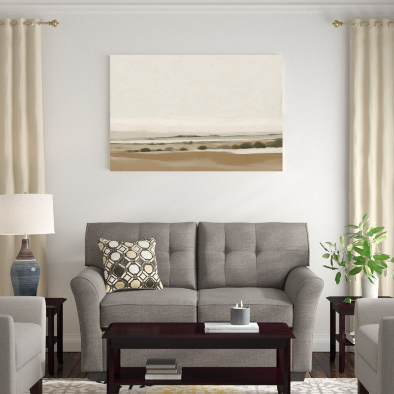 «Hazy Frontier II» par Victoria Barnes - peinture sur toile tendue, H 32 po x l 48 po