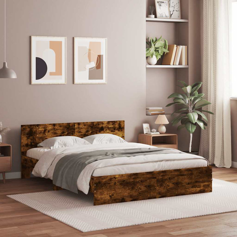 Siman Bed, Smoked Oak, Kingsize (5')