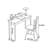 Simple book desk and chair set