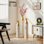 3 grands vases de plancher en métal glacé blanc 3 pièces - Superbe décor pour le salon
