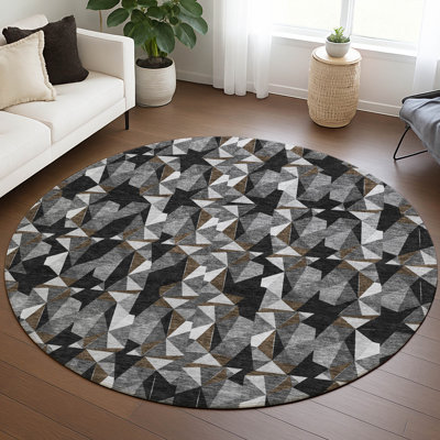 Tapis géométrique intérieur / extérieur lavable à la machine Chantille ACN2636