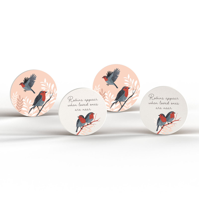 Ceramic Round 4 Piece Coaster Set
