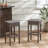 Outdoor PE Rattan Backless Barstools, Set Of 2, Dark Brown