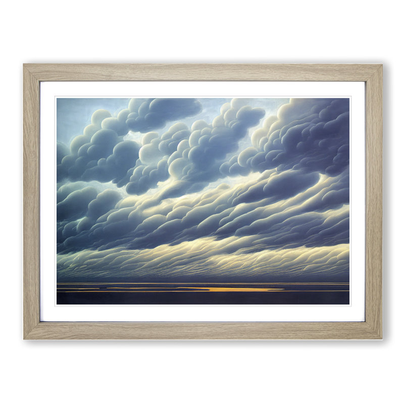 Shining Clouds - Framed Print, 46cm H x 64cm W x 2cm D, Oak