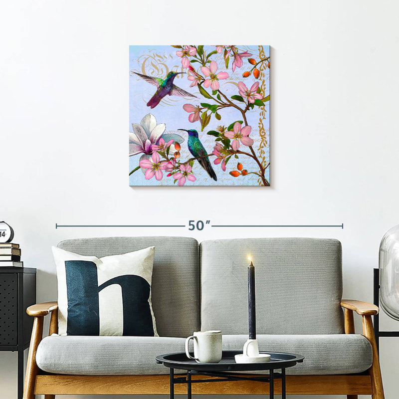 Brampt Hummingbird Botanical, 24" H x 24" W