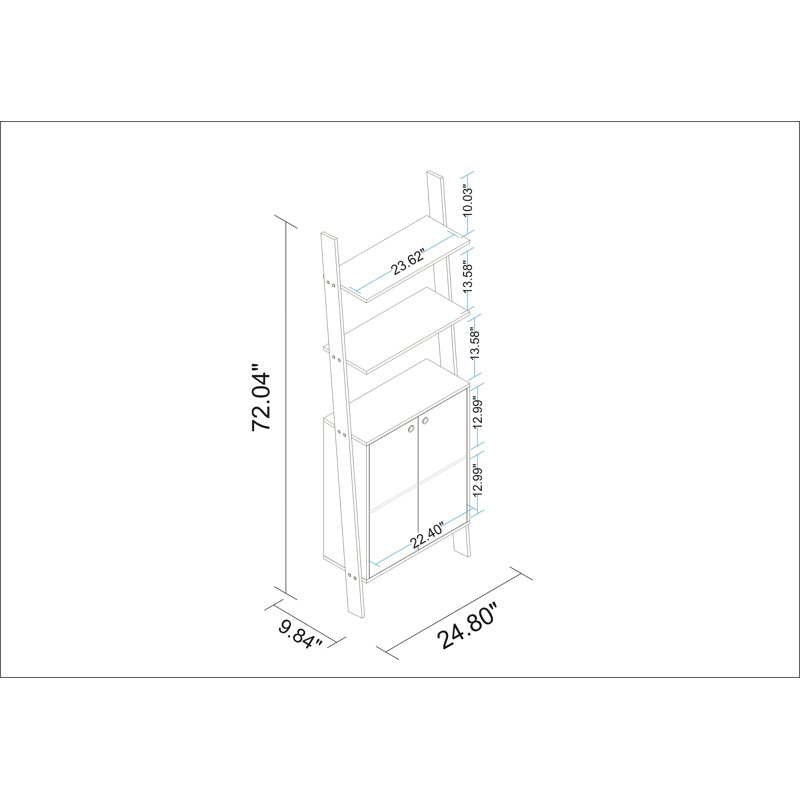 Anikin Ladder Storage Bookcase, White