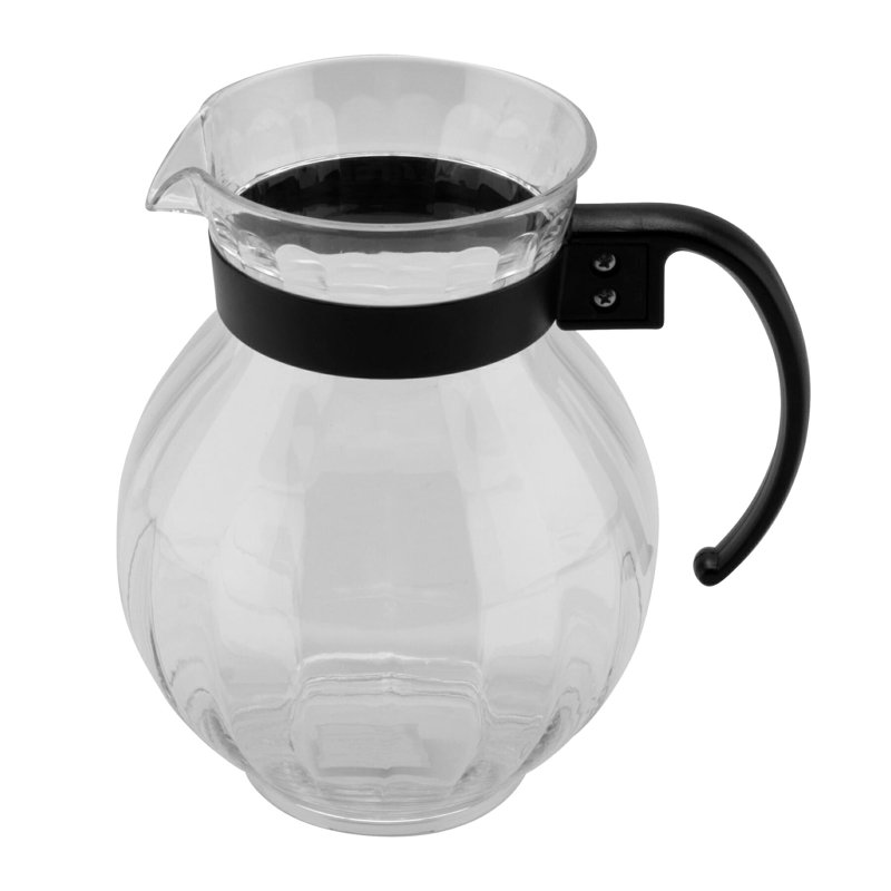 GET Pichet rond résistant aux bris P-4091-PC-RO, 90 onces, poignée orange (ensemble de 12), Noir
