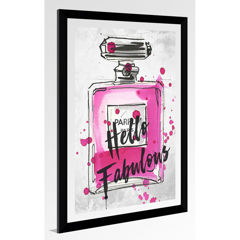 « rose perfum bouteille », impression encadrée, H 39,5 po x l 27,5 po x p 0,75 po, Acrylique avec cadre noir