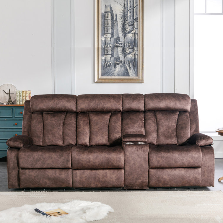 Prarthana 92.9" Upholstered Power Reclining Sofa incomplete box only 