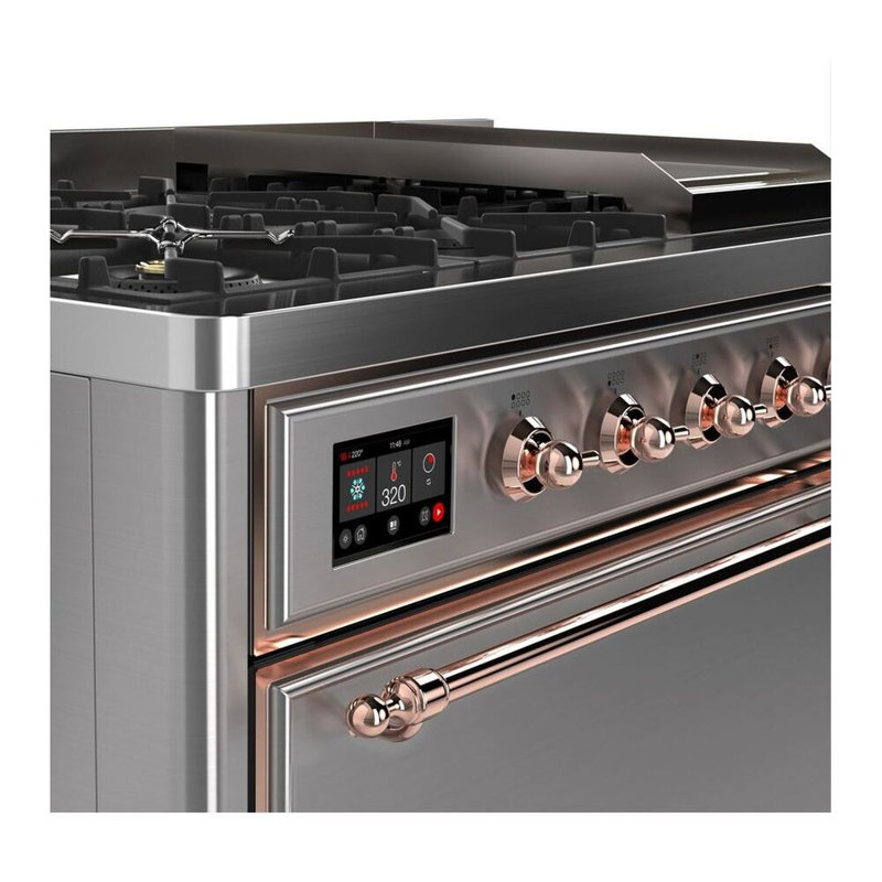 Majestic II 47.83" 5.02 Cu.Ft. Freestanding Dual Fuel with Griddle and Convection Oven, Stainless Steel/Copper