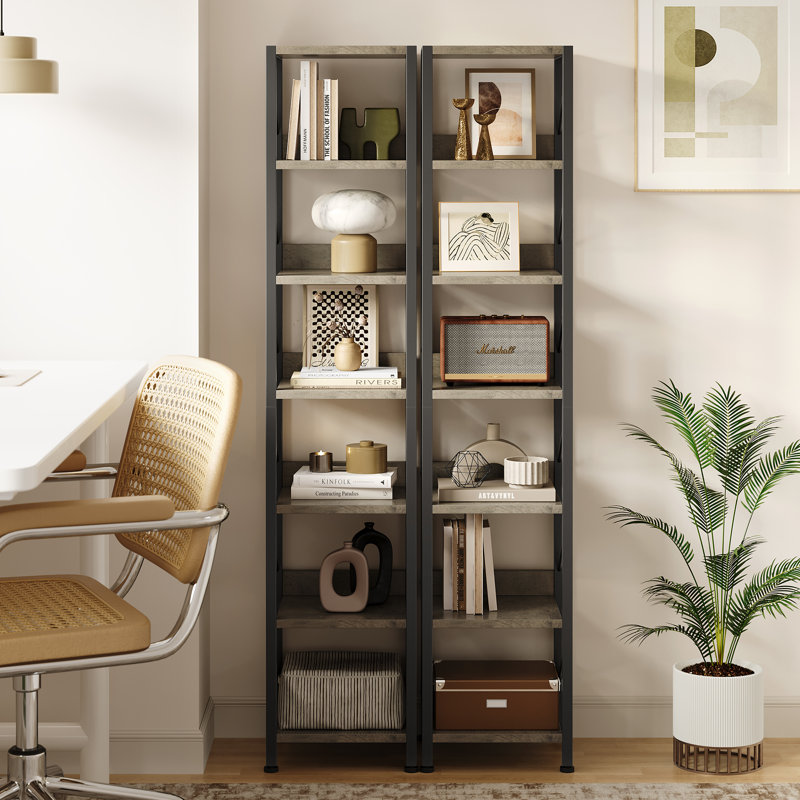 34.8 cm W Bookcase, 168 cm H x 34.8 cm W x 30 cm D x, Gray