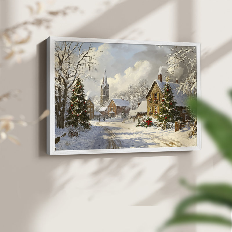 Chirstmas Art-CCXCIII -Framed Print - Restickable, H 11 po x l 14 po, Blanc