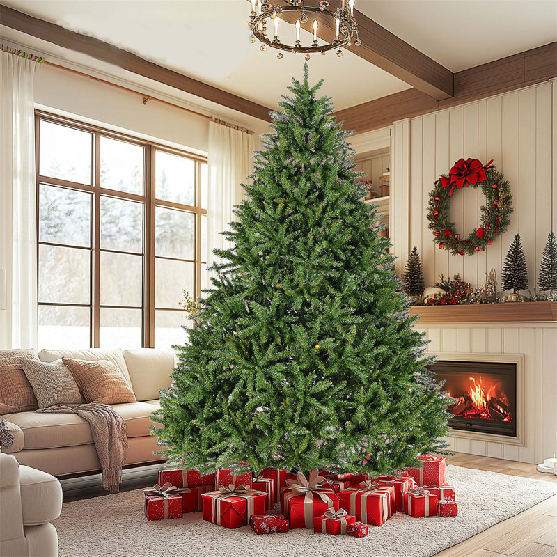 Regular (Full) Artificial Christmas Tree with Green Needles, 9'