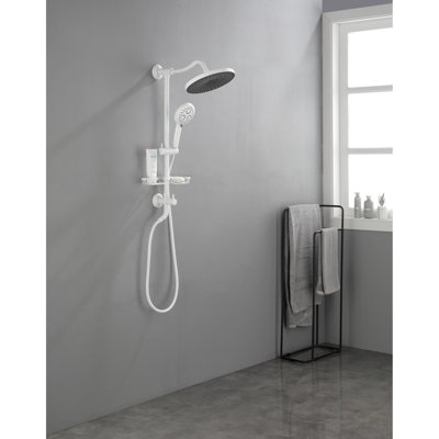 Système de douche Showerspas, avec pomme de douche à effet pluie de 10 po, douche à main à 4 fonctions, barre coulissante réglable et porte-savon