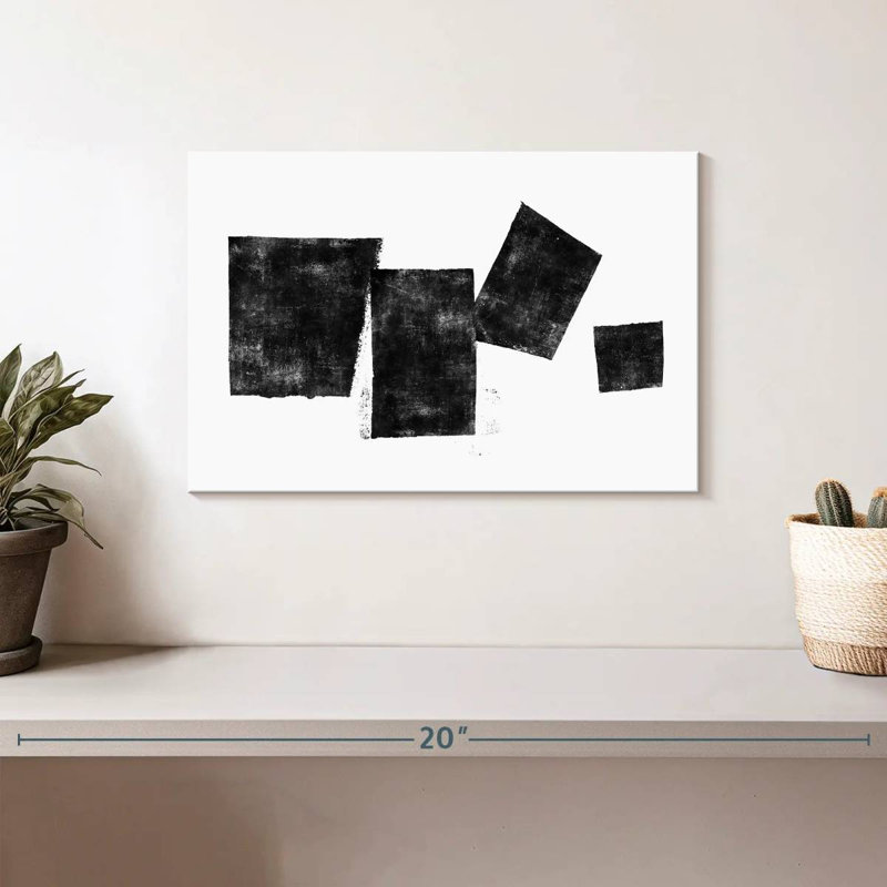 «White To Black Abstract IV», reproduction sur toile, H 8 po x l 12 po x P 1 po
