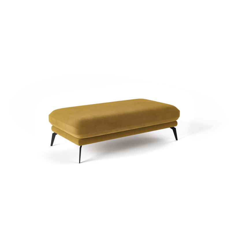 Gerrald 137cm Wide Rectangle Solid Colour Standard Ottoman, Yellow
