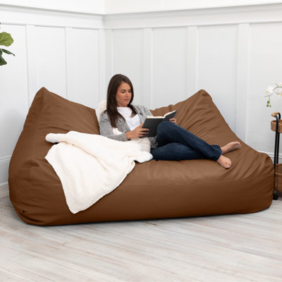 Lozia Loveseat - Large Bean Bag Sofa for Living Rooms, Home Theaters & More - Vegan Faux Leather
