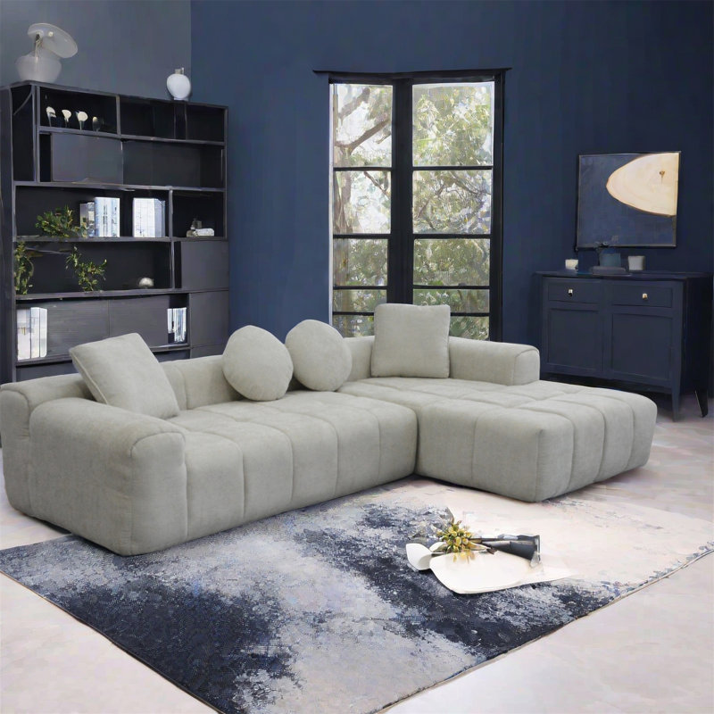 Luxurious Modular Sofa With Plush Foam And Ergonomic Design For Ultimate Comfort, Light Grey