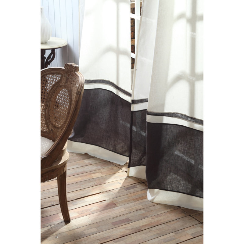 Arianna Semi Sheer Curtain, Charcoal Brown, 50" W x 120" L