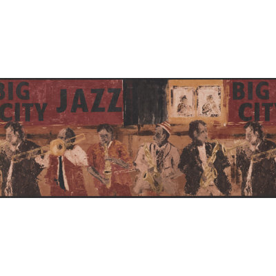 Bordure de papier peint rétro Vintage Big City Jazz Band Retro Borders