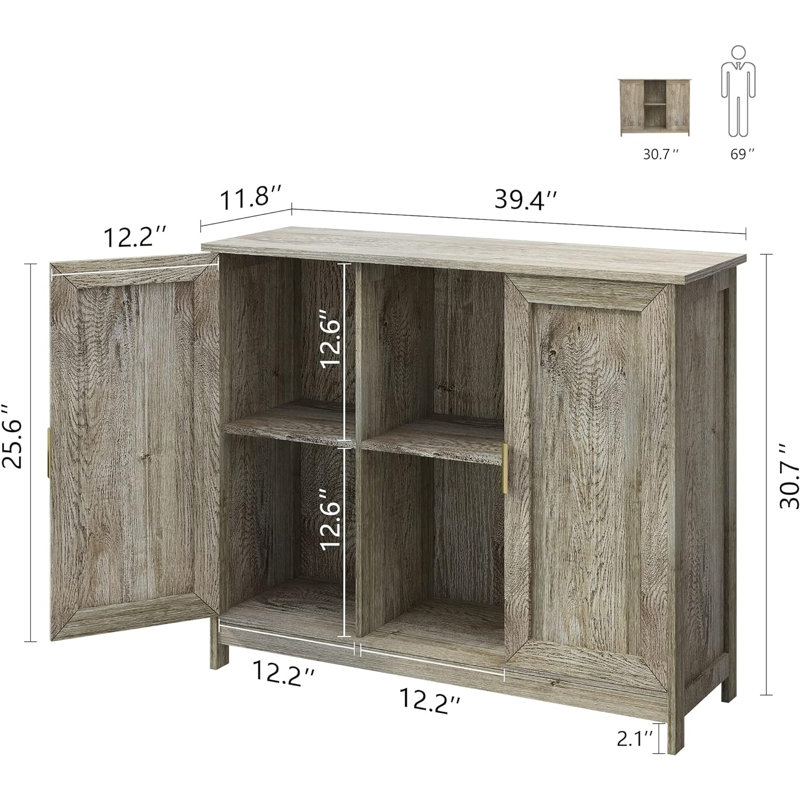 Armoire de rangement Farmhouse, Chêne gris