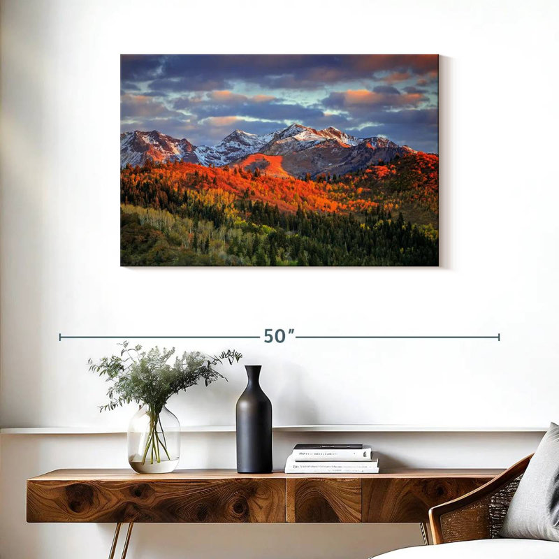 Mont Wasatch sur toile, H 24 po x l 36 po x P 1,25 po