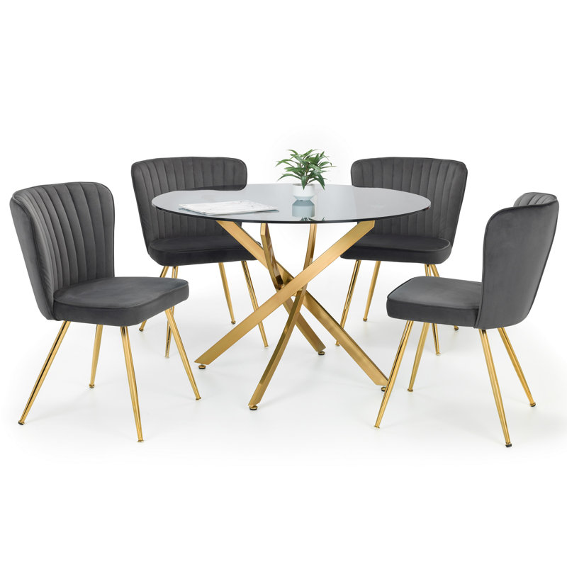 Gerson 4 - Person Dining Set, Grey