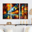 «Colorful Montreal City IV», ensemble d'art mural sur toile Cityscapes-550809846-550809848