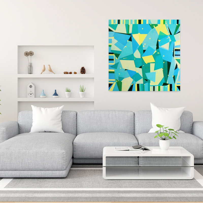 Art contemporain abstrait géométrique, H 36 po x l 36 po